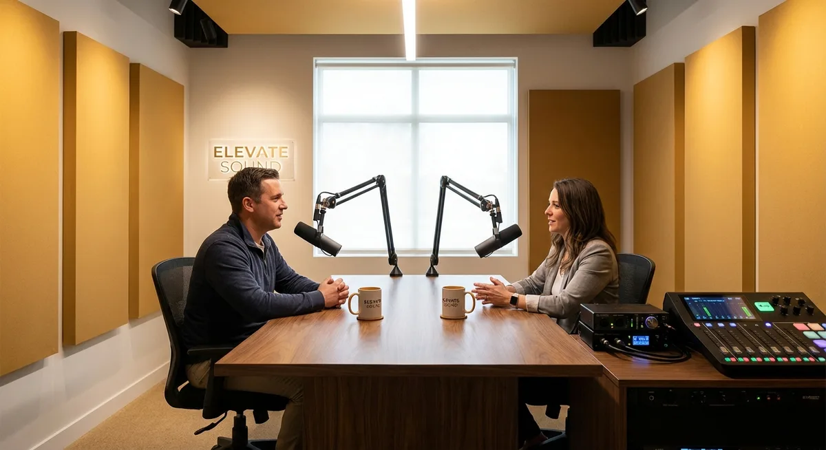 Production de podcast de marque en studio